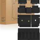 3W Floor Mats & Seat Back Mats & Cargo Liner for 2024-2026 Jeep Wagoneer S EV, All Weather TPE Custom Fit Set Car Floor Mats, Jeep Wagoneer S EV Full Set Floor Mats Accessories, Black