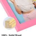 wyooxoo 24x36 Poster Frame Pink Made of Solid Wood Picture Frames Display Pictures 20x30 with Mat or 24x36 Without Mat Colorful Frame For Horizontal Vertical Wall Mounting
