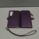 Defencase for Galaxy S25 Case Wallet with RFID Blocking Card Holder for Women, Elegant PU Leather Magnetic Snap Flip Wristlet Strap Zipper Wallet Phone Cases for Samsung Galaxy S25 5G 6.2", Purple