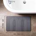 Stone Bath Mat Diatomaceous Earth Shower Mat for Bathroom Quick Dry, Gray 1'8" x 2'8" (Rectangular)