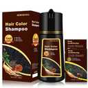Dark Brown Hair Dye Shampoo, Semi-Permanent Brown Hair Dye, Hair Color Shampoo for Women Men, Cover Grays in Minutes, Champu Para Canas, Champu Para Pintar el Cabello, Easy to Use 16.90 Fl Oz