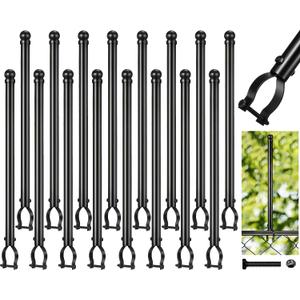 Hicarer 18 Pcs 1-3/8" Chain Link Fence Post Extender 20 Inch Extension Height Galvanized Chain Link Fence Extension for Privacy and Dogs (Black)