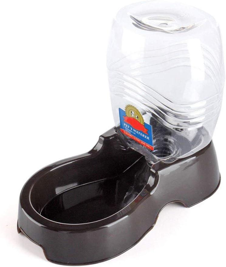 Flexzion Automatic Gravity Pet Waterer for Cat & Dog - Non-Skid & Easy-Clean Auto Replenish Water Dispenser Drinking Bowl (1/4 Gallon/ 900ml), Black