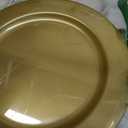 I00000 102 Pieces Solid Gold Disposable Plates, Gold Plastic Plates Premium Plastic Party Plates Includes: 51 Dinner Plate 10.25 Inch and 51 Salad/Dessert Plate 7.5 Inch for Wedding & Party