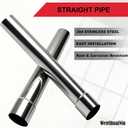 Universal 2.5 Inch 304 Stainless Steel Straight Exhaust Pipe, 45 Inch Length, 0.048 Inch Thickness