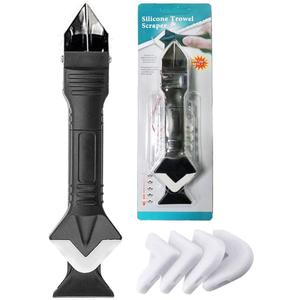 3 in 1 Silicone Caulking Tools, Glass Glue Angle Scraper, stainless steelhead Caulk Remover and Sealant Scraper, For Kitchen Bathroom Window And Frames Sealant Seals