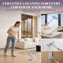 Snap Grip Mini Mop,Convenient Cloth Changing Mini Mop,Retractable Gap Dust Cleaner Flat Mops with Locking Head &Sweeping Cloths,1mop + 5random Color Rags (White)