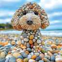 500 Piece Jigsaw Puzzles for Adults - Beach Stone Dog Animal Art Puzzle for Adults Challenging Fun Family Includes Poster & Dust-Free Pieces for Puzzle Lovers Premium 23"x15" ((20"x20"))