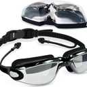 Shortsighted Swim Goggles Nearsighted Swimming Goggles Leakproof Anti Fog Swimming Goggles for Adult Men Women Youth (-2.5, Black)