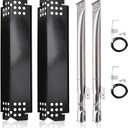 Criditpid Grill Replacement Parts for Nexgrill 2 Burner 720-0864M, 720-0864, 720-0830H, 720-0888N, 720-0864R, Grill Heat Plate Shields, Burners and Igniters for Nexgrill 720-0864M Replacement Parts (Porcelain Steel)