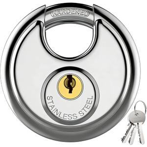 Puroma Keyed Padlock, Stainless Steel Locker Lock Heavy Duty Locks with 3 Keys, Waterproof Outdoors Gate Storage Unit Lock with 3/8 Inch Shackle for Warehouse, Gym Storage Locker (1 Pack)