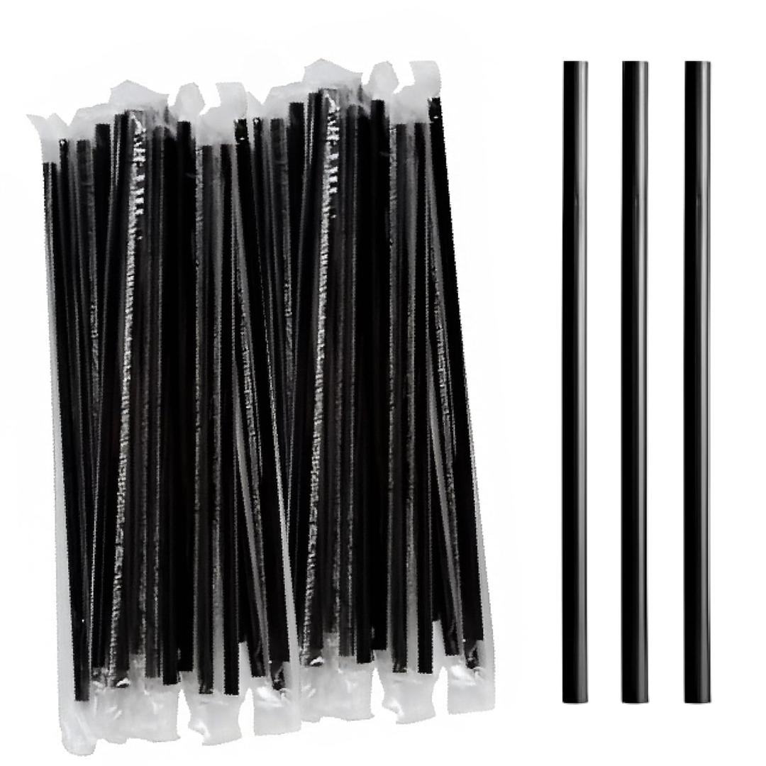 Concession Essentials Jumbo 7.75" Tall Black Wrapped Standard Plastic. Pack of 1000 Count. Black - Wrapped Straws. Concession Essentials Jumbo 7.75" Tall Black Wrapped Standard Plastic. Pack of 1000 Count. Black - Wrapped Straws.