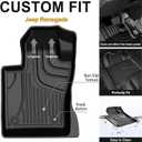 AOMSAZTO Custom Fit Floor Mats and Cargo Liner Trunk Set Compatible with 2015-2026 Jeep Renegade, All Weather Car Accessories Floor Liner, 1st and 2nd Row Car Mat Black