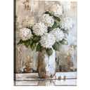 Bathroom Wall Art White Hydrangea Decor Flower Canvas Pictures Vintage Floral Painting for Bedroom Abstract Farmhouse Art Print for Dining Room Living Room Home Office Decorations 12x15 Inches