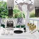 Beistle Wrapped Balloon Weight  6 Pack, Black Balloon Centerpiece and Bouquet Holders, Party Decoration Accessories for Birthdays, Weddings, Graduations, and Retirement Celebrations, 6 Oz