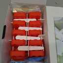 Miaowoof Homemade Popsicle Molds, 10-Cav Non-BPA Silicone Ice Pop Maker, with 50 Sticks, 50 Bags, 10 Reusable Sticks, Funnel, Brush and Ice Pop Recipe (Red)