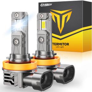 FAHREN Upgraded H11/ H9/ H8 bulbs, 𝟕𝟎, 𝟎𝟎𝟎𝐋𝐌 𝟏𝟐𝟎𝟎％ Brighter, 1:1 Mini Size 6500K Light H11 bulbs With Fan, Quick Install No Adapter Needed Plug and Play, Pack of 2