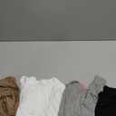 Oakgarden 4 Pack Women's Long Sleeve Shirt Slim Fit Crew Neck Tops Casual Basic Stretch Cotton Blend Fall Going Out Outfits (Black, Light Gray, White, Khaki), S