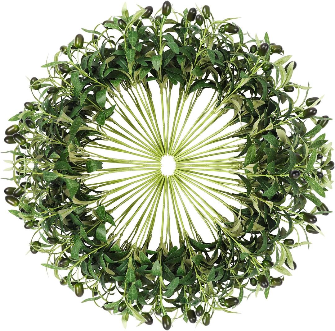 50pcs Faux Olive Leaves Stems 10 Tall Artificial Plants Olive Tree Branches for Small Vase Tabletop Greenery Decor for Home Office Wedding Party (Vase Not Included)