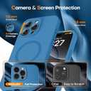 Magnetic for iPhone 16 Pro Case, Compatible with MagSafe, Full Camera Protection, Military-Grade Protection 3.0mm Thicken Silicone Phone Cover for 16 Pro 6.3", Lake Blue