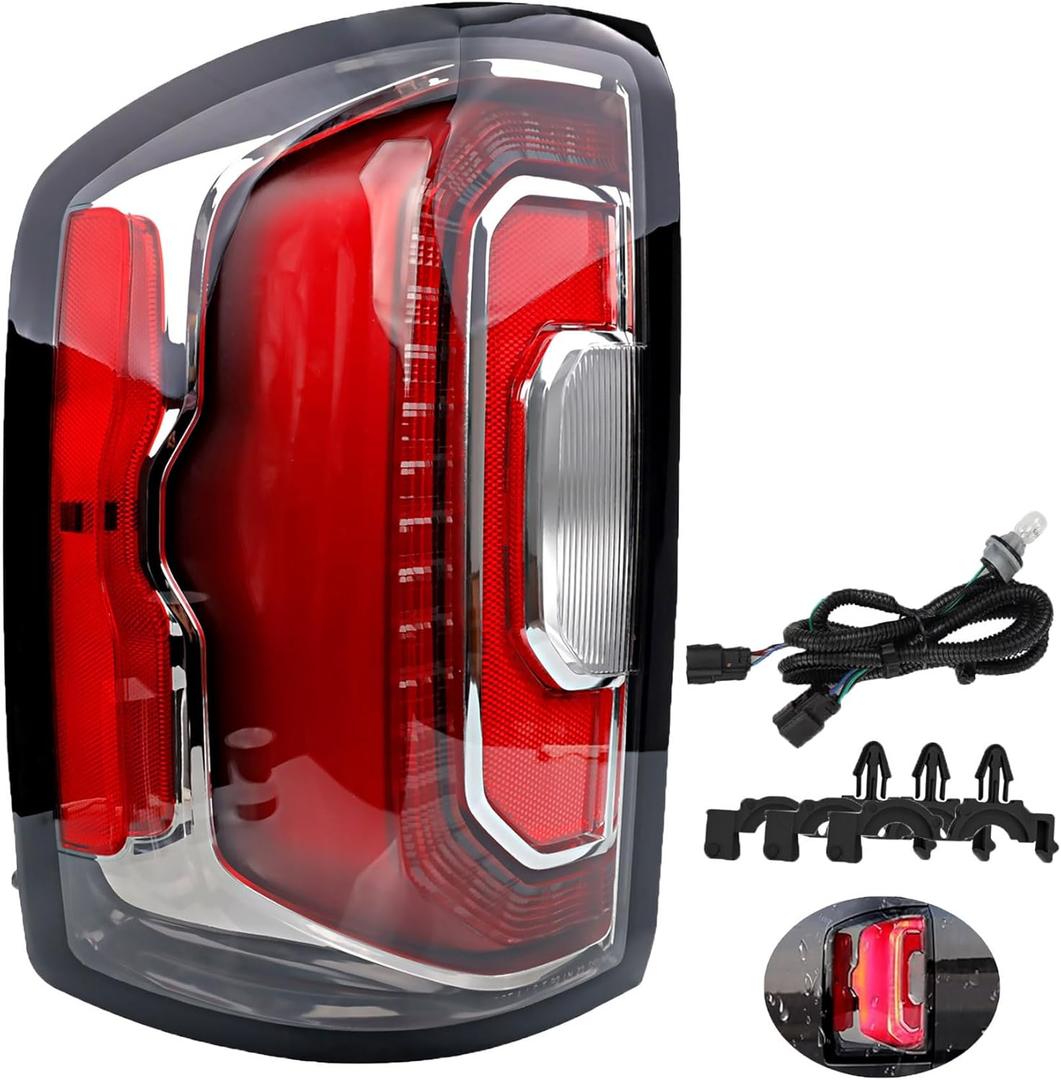 LED Taillights, Compatible with 2016-2019 GMC Sierra 1500 SLE SLT Denali Base Limited All Terrain, Replace 84233587 84365930 Driving Brake Turn Signal - Rear Left Driver Side LH