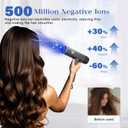 Natrial Ionic Professional Hair Dryer with Diffuser for Curly Hair,1600W&110000RPM High Speed Blow Dryer for Women,Fast Drying,Lock Function,Low Noise,Lightweight for Home Travel Salon,Gray