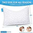 Side Sleeper Pillow for Neck and Shoulder Pain Relief, Cervical Neck Support Pillow for Side Sleepers, Cooling Shredded Memory Foam Pillows for Hot Back Sleepers, Adjustable Curved Queen Bed Pillows (Queen (1 Count), Crescent White(cooling))