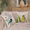 Bird Decorative Pillow Covers Spring Style Throw Pillow Cover Cushion Case Outdoor Flower Bird Set for Sofa Bed Couch Car Office 20x20 Inch Set of 4