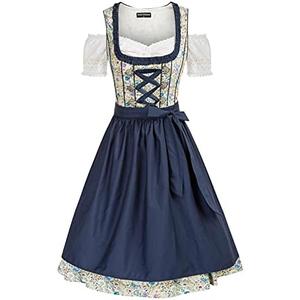 Scarlet Darkness Oktoberfest Carnival Costumes for Women German Dirndl Cosplay Dress L