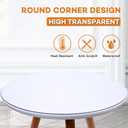 Multi-Size 36 inch Dia Round PVC Clear Table Protector 1.5mm Thick Plastic Tablecloth Large Clear Vinyl Table Pad Mat Protective for Office Desk Dining Coffee End Dinner Tabletop Wipeable Waterproof, 36.2"