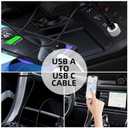 2 x 6FT Car Charger USB A to C Cable for iPhone 15/Pro Max/Plus - Data Cable for CarPlay and iPad/MacBook