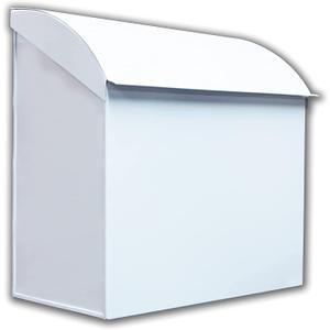 NACH Large Mailbox for House, 12.4x7.1x11.8 White Mailboxes for Outside, Waterproof Mailbox - Baxter-Style Wall Mount Mailboxes for Outside
