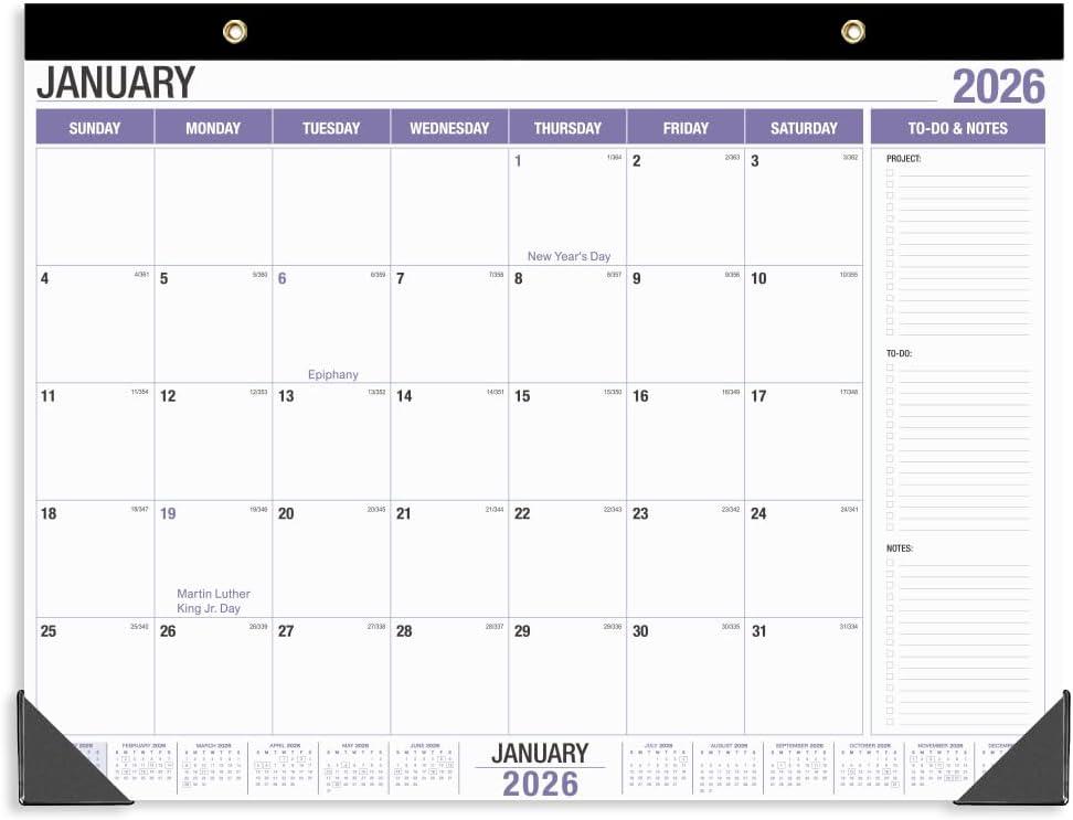 Large Desk Calendar 2026, Runs from January 2026 to December 2026, 22" x 17" Desk Calendars with to-do List, 15 Months Calendar 2026, Extra Large Desk Calendar for Home or Office
