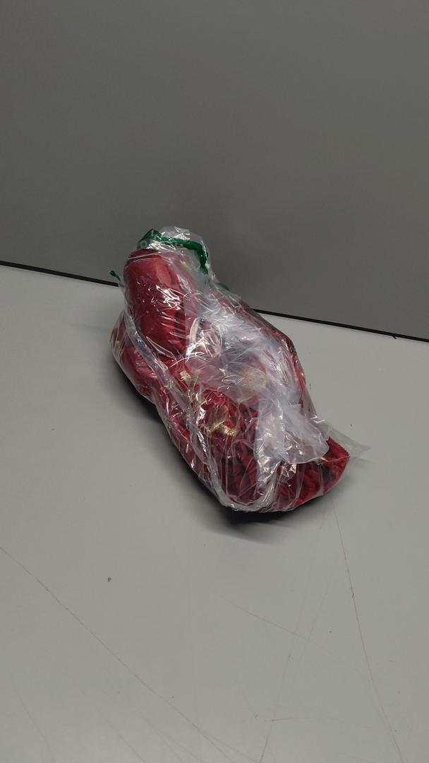 Christmas Tree Skirt 24 inches, Red Faux Fur Christmas Tree Skirts with Gold Snowflakes, 24 inch Tree Skirt