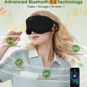 LC-dolida Bamboo Cotton Bluetooth Sleep Mask, 2 in 1 3D Soft Sleep Mask with Sleep Headphones, Sleep Eye Mask with Timming Setting, Blackout Sleeping Mask for Side Sleepers, Women Men, Black