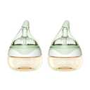 Breast Milk Baby Bottles for Newborn Baby PPSU Anti Colic Infant Bottles Wide Neck Breast-Like Nipple Slow Flow Breastfeeding Toddler Bottles-2pack (2.5oz/pc, Green)