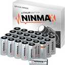 NINMAX® CR123A 3V Lithium Battery 24 Pack, No.1 1700mAh 3 Volt High Power 123A Lithium Batteries for High-Intensity Flashlights, Home Safety and Security, and More