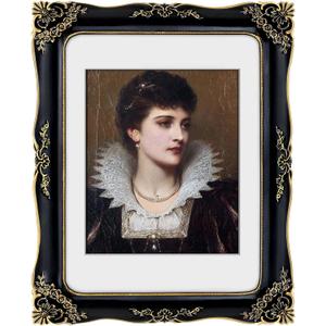 11x14 Vintage Picture Frame Black Baroque Gothic Picture Frames Antique Ornate Victorian for Wall Display, Fits 11x14 or 8x10 Photo with Mat