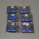 6 Pack Label Maker Tape White Black Ink 12mm 1/2" TZ2-231 Laminated Tape