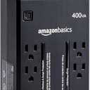 Amazon Basics UPS Battery Backup & Surge Protector 400VA/255W, 6 Outlets, Standby Uninterruptible Power Supply, for Power Outage Protection, Compact, Black