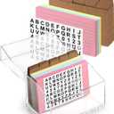 3 x 5 Inch Acrylic Index Card Holder Clear Flash Card Holder Recipe Card Box 150 Pcs Ruled Lined Index Cards 30 Pcs Kraft Dividers A to Z Stickers For Holds 400 A-Z Tabs Note Cards Business Cards