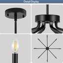 8-Light Black Farmhouse Chandelier,Dining Room Light Fixtures Over Table,Brushed Candle Lighting for Kitchen Island Living Room Bedroom Foyer Entryway,36.6in,E12.