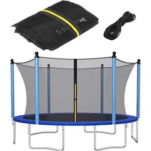 Trampoline Safety Net 8FT  Round Trampoline Replacement Net for 6 Straight Poles UV-Resistant Kides Jumping Safety Enclosures Neting (Black), Size: 8FT-6Poles