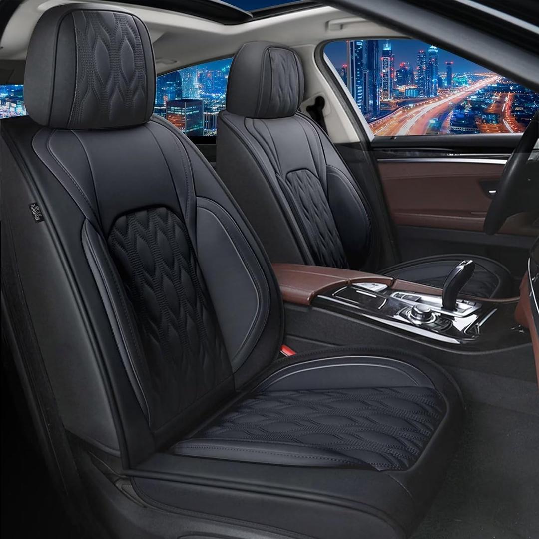 Car Seat Covers Fit for Mazda CX-5 2013-2023 2024 2025 Full Set,Faux Leather Seat Cover Waterproof for CX-5 Vehicle Automotive Cushion Protector Compatible Airbag (5 Seats,Black)