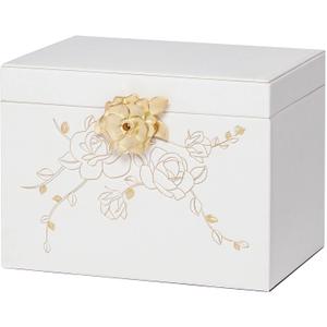 Enthralite Jewelry Box with Lock for Girls: Jewelry Organizer for Dresser - 3-Drawer Earrings Storage Girls Women Gift (White)