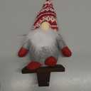 home Christmas Stocking Holder, Soft Stuffed Christmas Gnome Metal Stocking Hangers, Rustic Farmhouse Christmas Stocking Hooks for Fireplace, Mantle, Shelves Decorative Ornaments