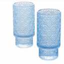 Tabletops Gallery 2 Piece Textured Glass Set - Blue