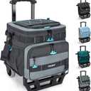 TOURIT Collapsible Cooler with Wheels, Insulated Rolling Cooler with All-Terrain Cart, Waterproof Soft Sided Cooler Bag for Beach, Picnic, Camping, Shopping, Travel (A1: Gray)
