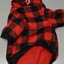 Dog Basic Hoodie Soft Dog Clothes Cold Weather Sweaters for Medium Large Dogs Cozy Fabric Warm Sweatshirt with Leash Hole (Red Plaid, M (Back: 16.54",Chest: 22.05", Neck: 16.54")) (Medium (10-20 lbs))