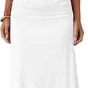 Kaximil Women's Sexy V Neck Halter Maxi Dresses Bodycon Cocktail Wedding Guest Long Dress (White, XL)